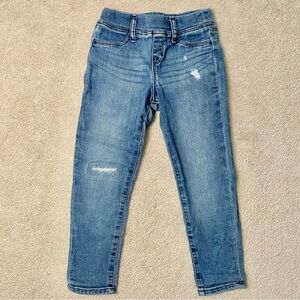 Uniqlo girls distressed blue jeans jeggings size 3-4